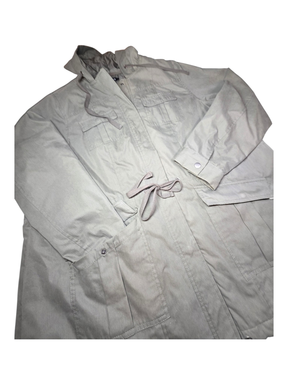 Torrid Olive Green Hooded Utility Jacket Anorak Cinch Waist Quilted Plus Size 0